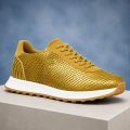 Lureaux Yellow Serpent Runners Handgemaakte Nette Schoenen Voor Heren - Geel