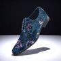 Lureaux Mystic Blueberry Blossom Kleurrijke Schoenen Voor Heren Veterschoenen Met Print - Thumbnail 2