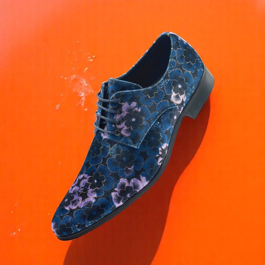 Lureaux Mystic Blueberry Blossom Handgemaakte Nette Schoenen Voor Heren