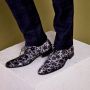 Lureaux Mystic Silver Blossom Kleurrijke Schoenen Voor Heren Veterschoenen Met Print - Thumbnail 2