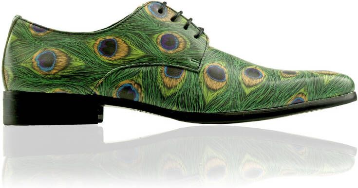 Lureaux Peacock Kleurrijke Schoenen Voor Heren Veterschoenen Met Print