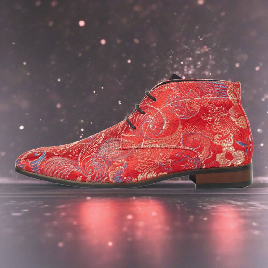 Lureaux Red Shadow High Handgemaakte Nette Schoenen Voor Heren