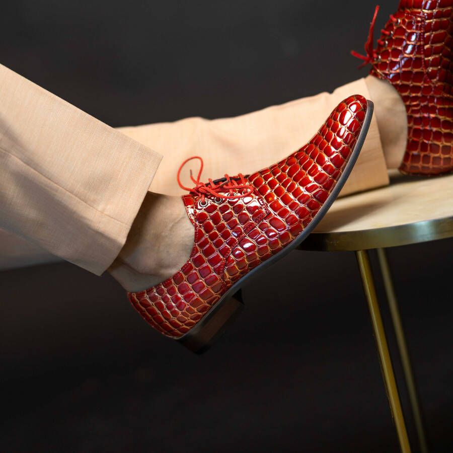 Lureaux Red Venom Handgemaakte Nette Schoenen Voor Heren