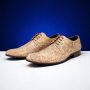 Lureaux Sand Paisley Panther Kleurrijke Schoenen Voor Heren Veterschoenen Met Print - Thumbnail 2