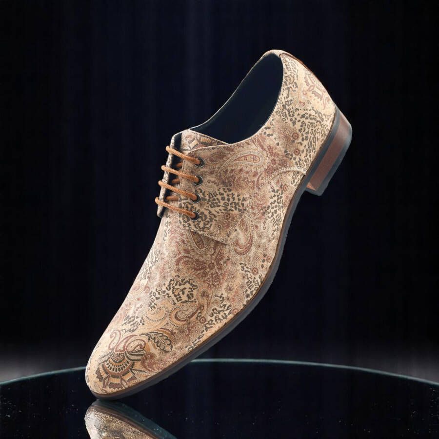 Lureaux Sand Paisley Panther Handgemaakte Nette Schoenen Voor Heren
