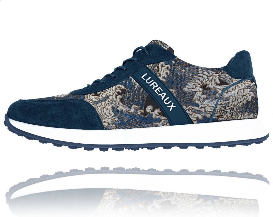 Lureaux Silent Blue Tsunami Runners Handgemaakte Nette Schoenen Voor Heren
