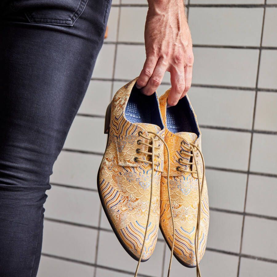Lureaux Yellow Parade Handgemaakte Nette Schoenen Voor Heren