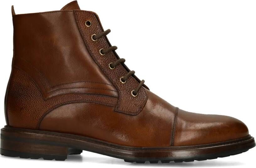 Black label Bruine leren veterboots