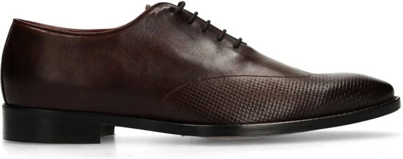 Manfield Black Label leren veterschoenen bordeaux - Foto 4
