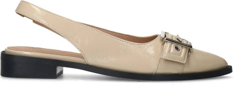 Witte leren slingbacks