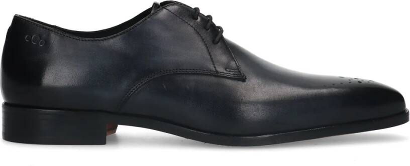 Heritage Heren Zwarte leren veterschoenen