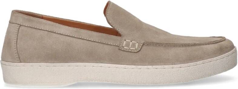 Manfield Beige suède loafers