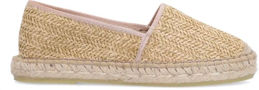 Manfield Beige gevlochten raffia espadrilles