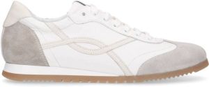 Manfield Beige leren sneakers