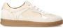 Manfield Dames Beige leren sneakers met suède details - Thumbnail 2