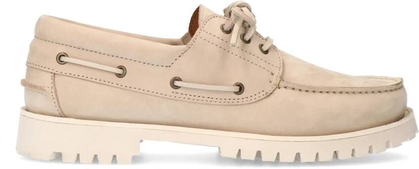 Manfield Beige nubuck bootschoenen