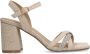 Manfield Dames Beige sandalen met hak met strass detail - Thumbnail 3