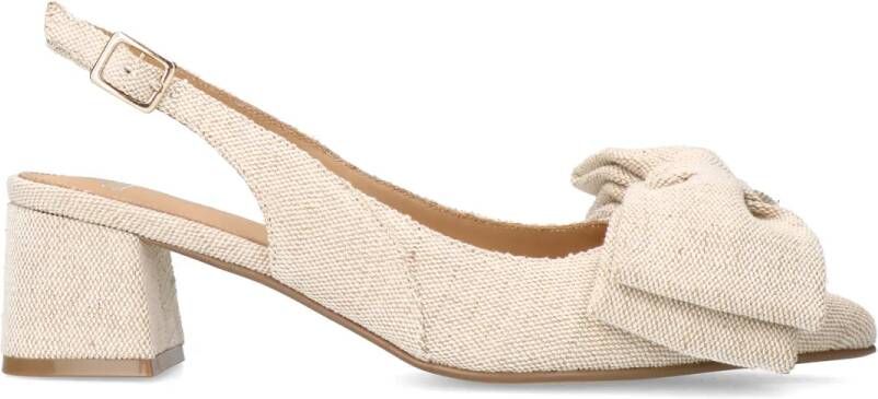 Manfield Beige slingbacks met strik