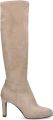 Manfield Dames Beige stretch laarzen met hak - Beige