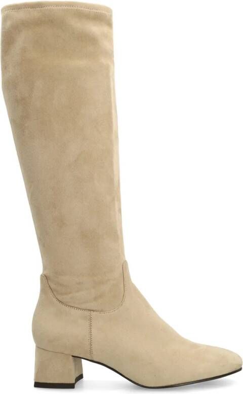 No Stress Dames Beige stretch laarzen met hak - Foto 3