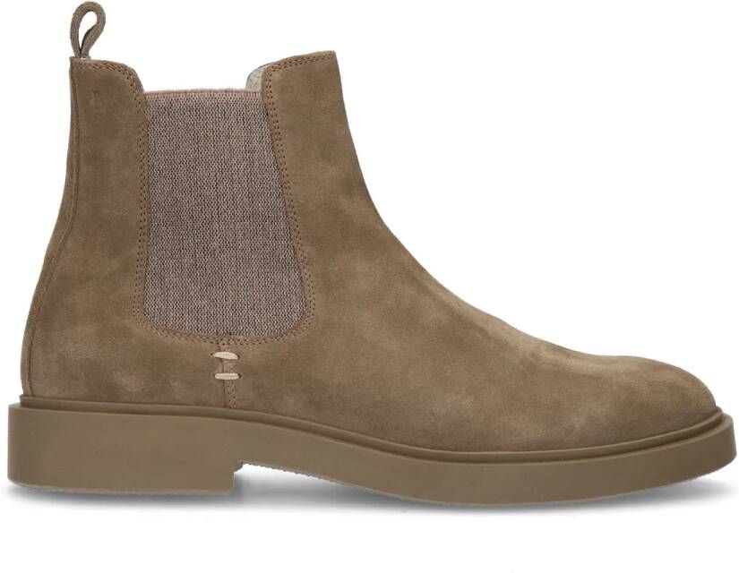 Manfield Beige suède chelsea boots