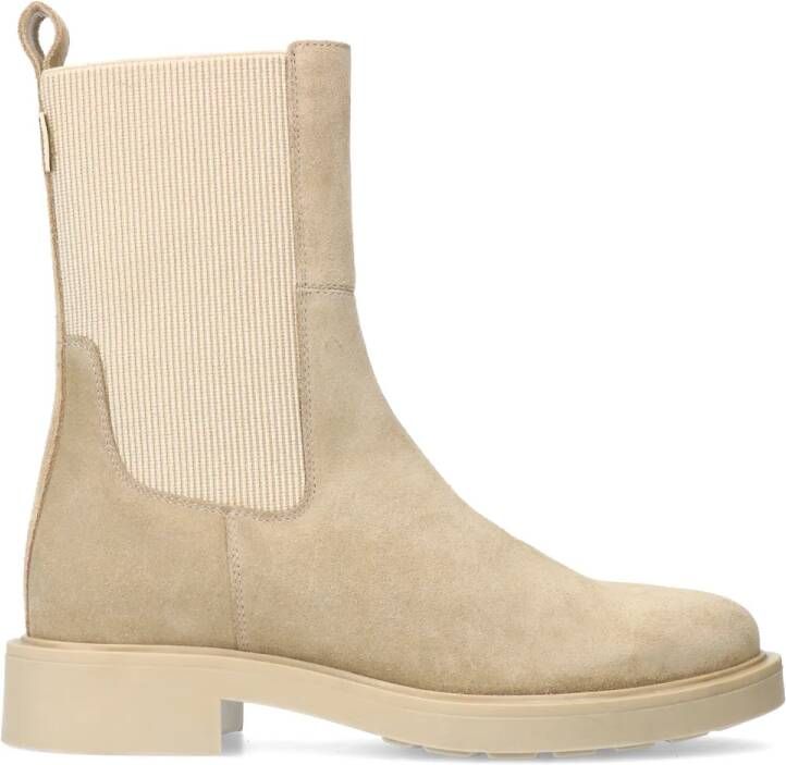 Manfield Beige suède chelsea boots