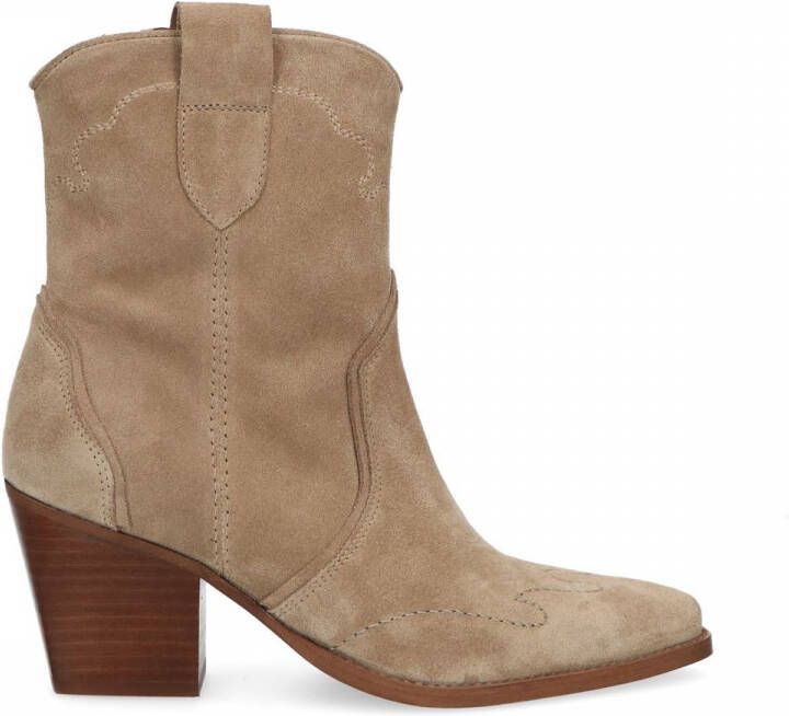 Manfield Dames Beige suède cowboylaarsjes - Foto 2