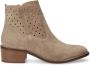 Manfield Dames Beige suède enkellaarsjes - Thumbnail 3