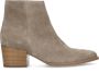 Manfield Dames Beige suède lage cowboy laarzen - Thumbnail 3