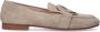 Manfield Dames Beige suède loafers met goudkleurig detail - Thumbnail 3