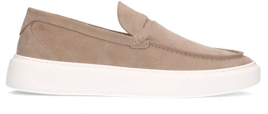 Manfield Heren Beige suède loafers met sportieve zool - Foto 4