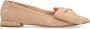 Manfield Dames Beige suède loafers met strik - Thumbnail 3
