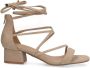 Manfield Dames PRE ORDER Beige suède sandalen met hak - Thumbnail 3