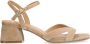 Manfield Beige suède sandalen met hak - Thumbnail 2