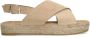 Manfield Dames Beige suède sandalen met plateau - Thumbnail 3