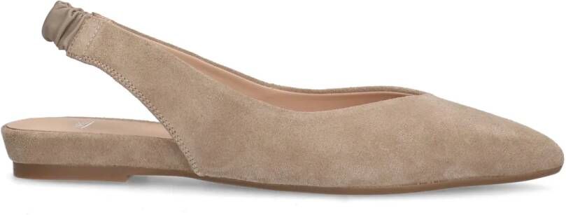 Manfield Dames Beige suède slingback ballerina's - Foto 2
