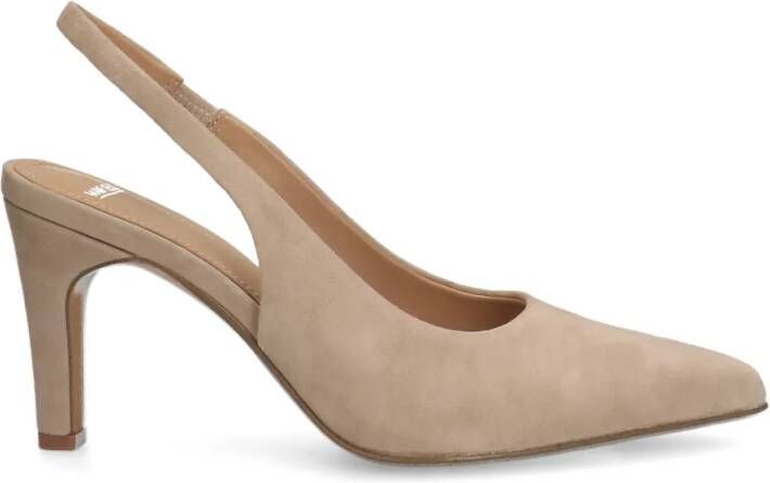 Manfield Beige suède slingbacks