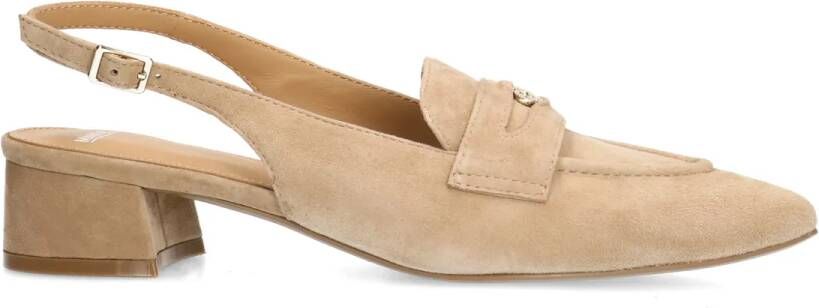Manfield Beige suède slingbacks