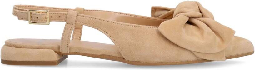 Manfield Beige suède slingbacks