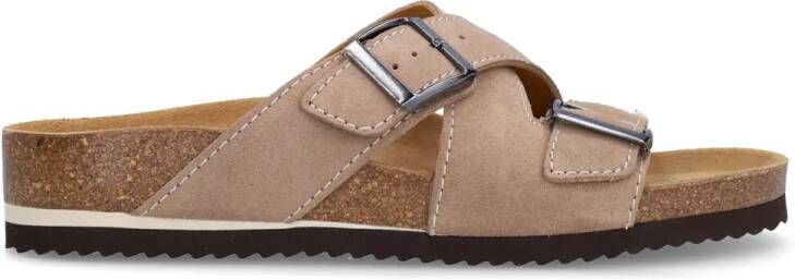 Manfield Beige suède slippers