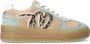 Manfield Dames Beige suède sneakers met mint groene details - Thumbnail 2