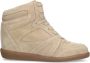 Manfield Dames Beige suède sleehak sneaker - Thumbnail 2