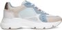 Manfield Dames Blauwe denim sneakers - Thumbnail 2