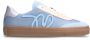 Manfield Dames Blauwe leren sneakers - Thumbnail 2