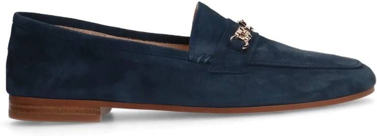 Manfield Blauwe suède loafers