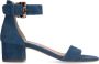 Manfield Dames Blauwe suède sandalen met hak - Thumbnail 3