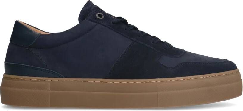 Manfield Blauwe suède sneakers