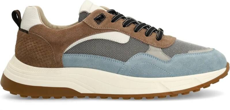 Manfield Heren Blauwe suède sneakers