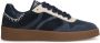 Manfield Dames Blauwe suède sneakers met fluwelen details - Thumbnail 2