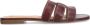 Manfield Dames Bordeaux rode leren slippers - Thumbnail 3
